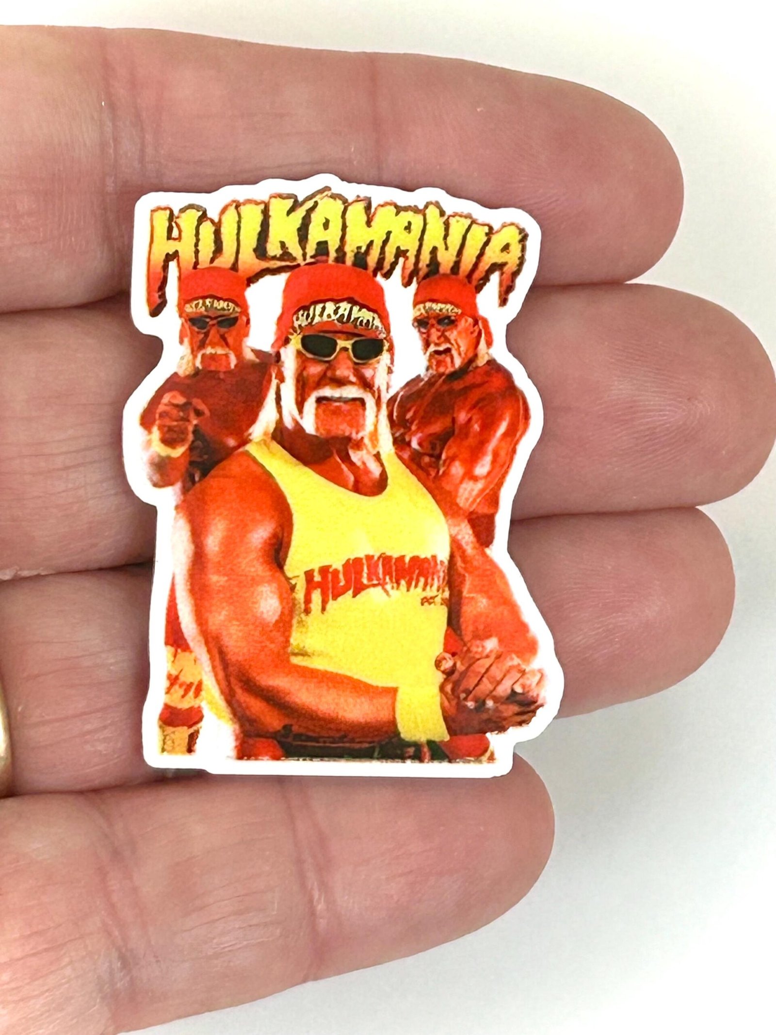 3 Wrestling Hulk planar Resins, Flatbacks, Hairbows,hair bow centers, craft supplies, acrylics, charms, DIY, earrings, keychains, Hogan - Image 3