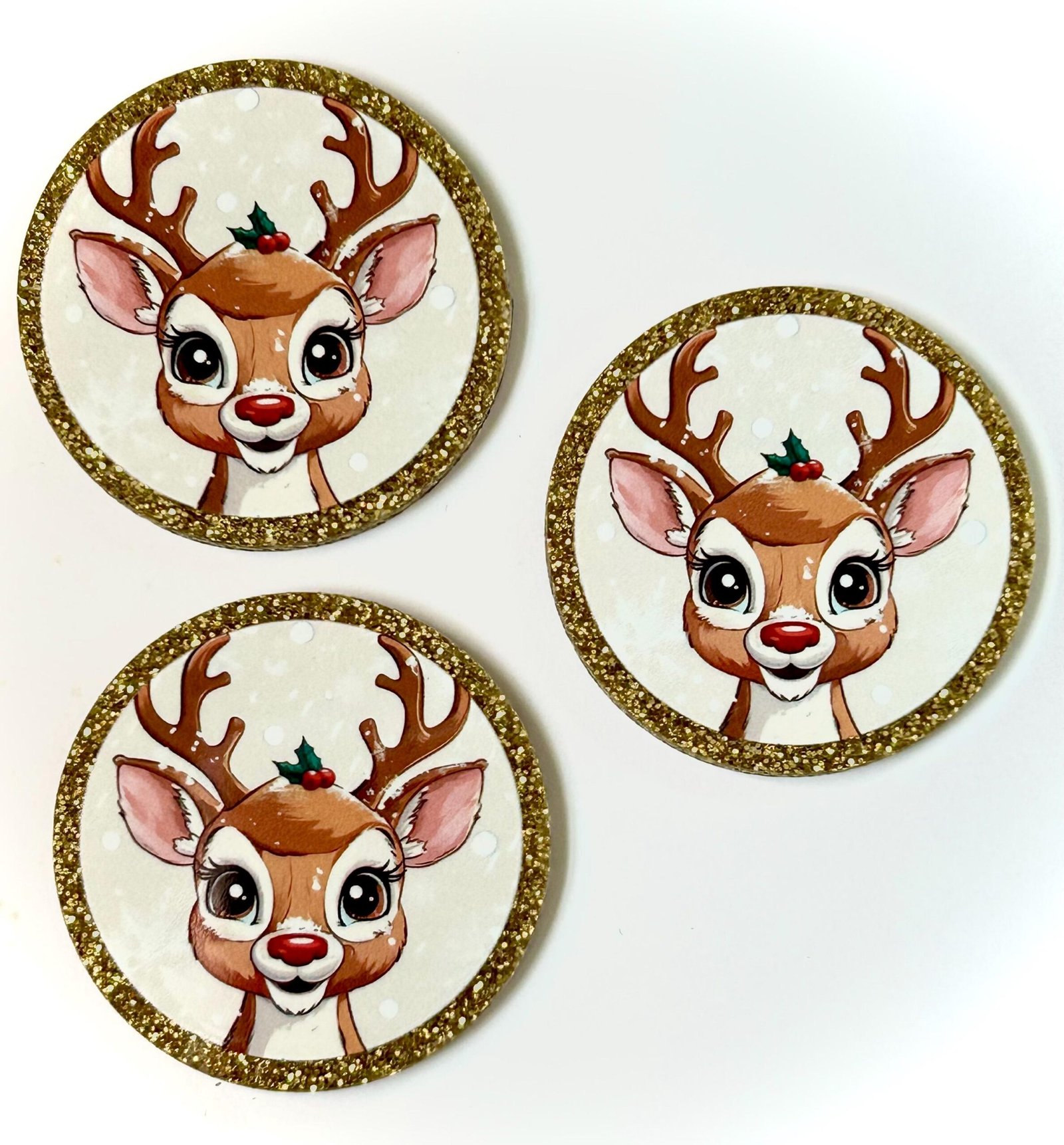 3 Deluxe Reindeer Planar Resins, holiday flatbacks - Image 5