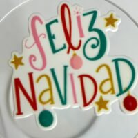 3 Feliz Navidad planar resins, Christmas Flatbacks