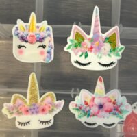4 Sleepy Unicorn planar Resins lot, Flatbacks, keychains, hairbow hair bows, craft supplies, focal, magnets, soap,earrings, badge reels, DIY