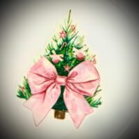 3 pink Christmas tree planar Resins, Flatbacks, hairbows, hair bow centers, focals, craft supplies, bows, badge reels, earrings, phone grips