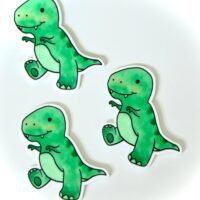 3 Dinosaur Planar Resins, Flatbacks, focal, hair bow centers, craft supplies, badge reel supplies, embellishments, Dinosaurs, cupcake topper