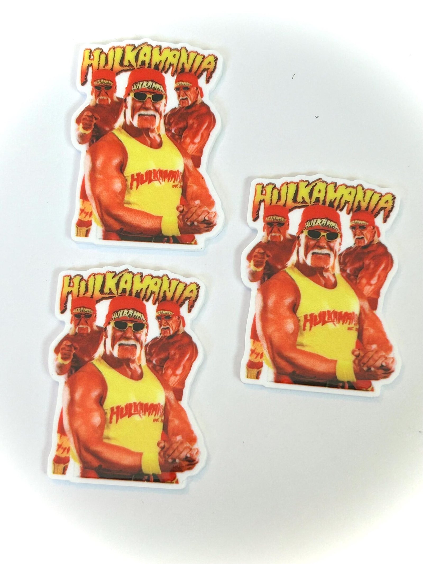 3 Wrestling Hulk planar Resins, Flatbacks, Hairbows,hair bow centers, craft supplies, acrylics, charms, DIY, earrings, keychains, Hogan - Image 4
