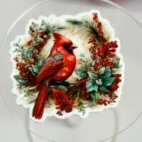 3 cardinal planar Resins, FlatbackS, hairbows, hair bow centers,  focals craft supplies, jewelry, bows,flatbacks, Christmas wreath,  birds