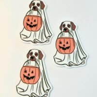 3 ghost dog planar Resins, Flatbacks, DIY, hair bow centers, craft supplies, fake bake, Halloween, cupcake toppers, DIY, trick or treating