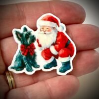 3 Santa Dog Planar Resins, Scottie Dog Flatbacks, Christmas Resins