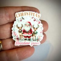 3 Christmas Reindeer Farm planar resins, holiday flatbacks