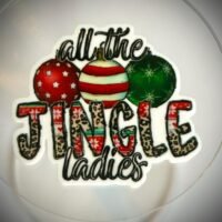 3 jingle ladies planar resins, Christmas flatbacks