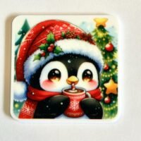 3 penguin planar Resins, FlatbackS, hairbows, hair bow centers,  focals craft supplies, jewelry, bows,flatbacks, hot cocoa, badge reel, DIY