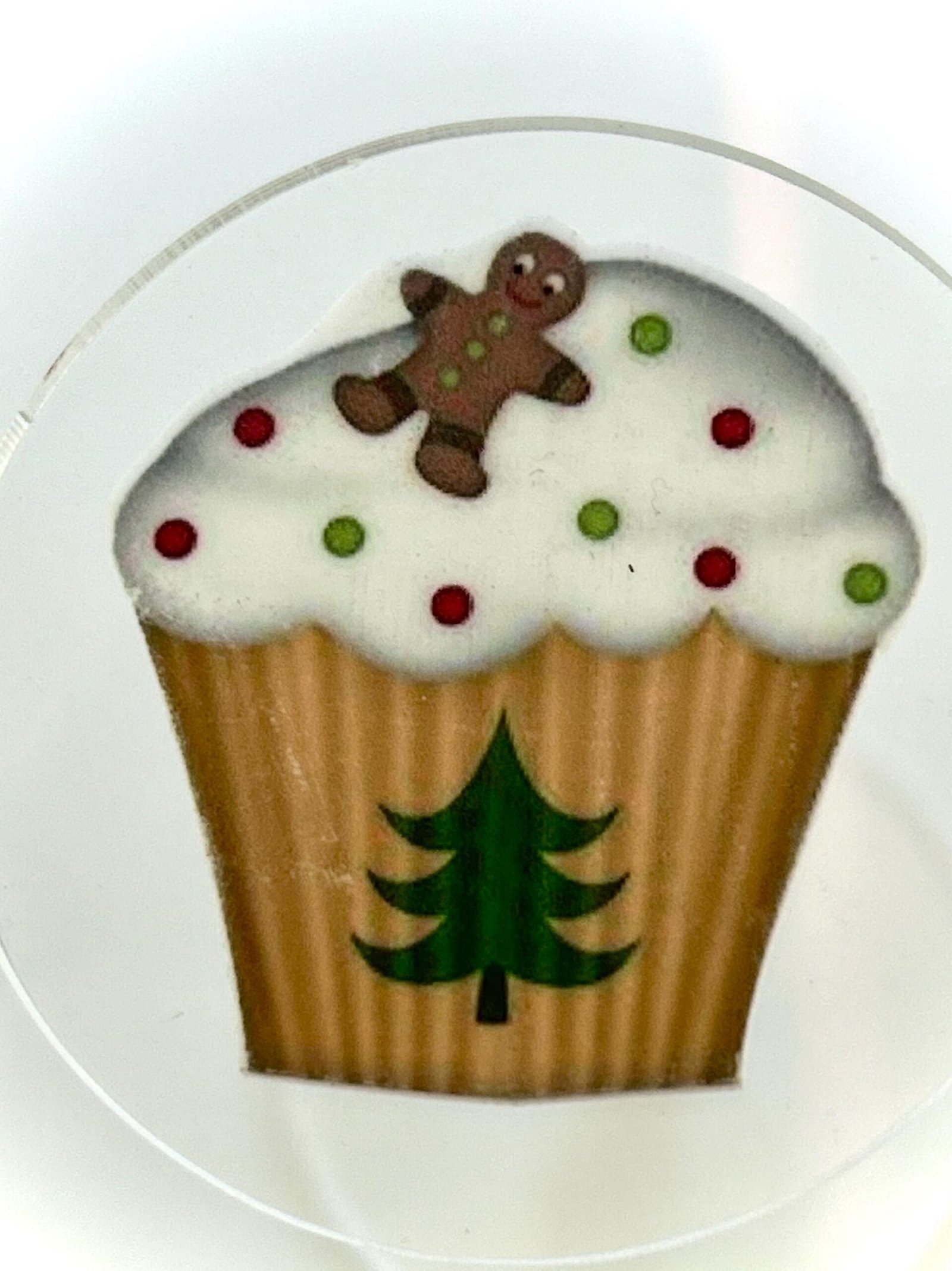 3 holiday cupcakes planar Resins, FlatbackS, hairbows, hair bow centers, focals craft supplies, jewelry, bows,flatbacks, Christmas planars - Image 3