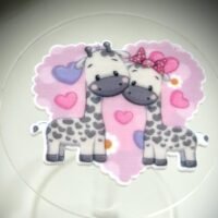 2 Valentine Giraffe Planar Resins,  Flatbacks, hairbow, hair bow centers, craft supplies, focal l, jewelry, bows, cabochon, DIY phone case