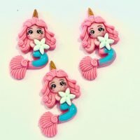 3 Mermaid Flatback Resins,accents, craft supplies, embellishments