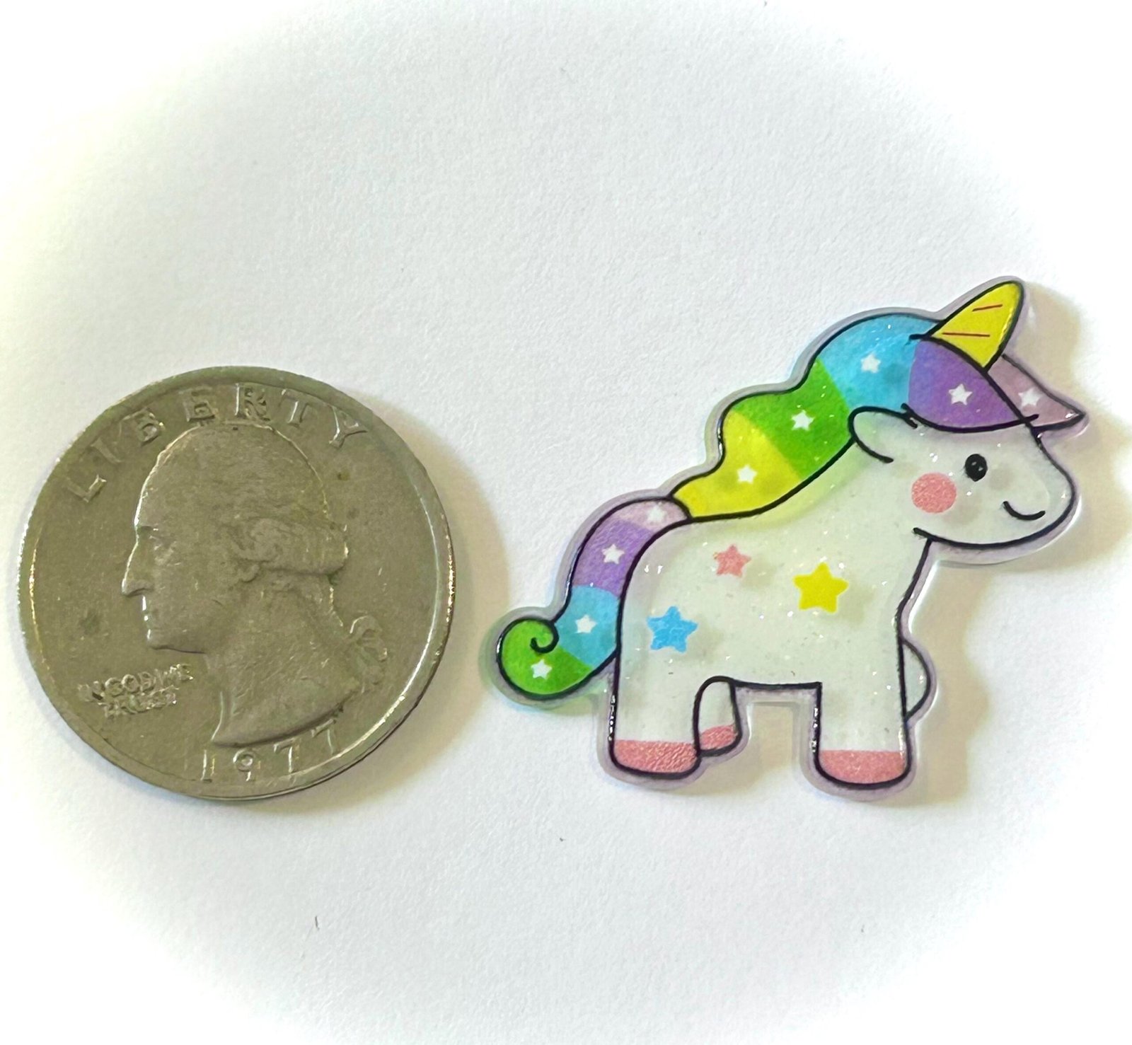 2 Unicorn Clear Flatback Acrylics, craft supplies - Image 2