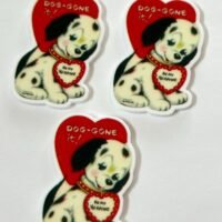 3 MCM vintage puppy Valentine Planar Resins